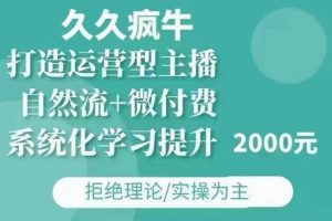久久疯牛·自然流+微付费(12月23更新)打造运营型主播，包11月+12月-精品虚拟资源库