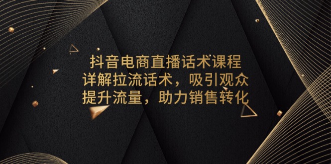 抖音电商直播话术课程，详解拉流话术，吸引观众，提升流量，助力销售转化-精品虚拟资源库