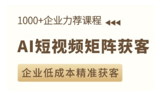 AI短视频矩阵获客实操课，企业低成本精准获客-精品虚拟资源库