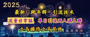 最新“跨年群”引流，流量非常猛，单日引流两人满人群，立马操作立马见效【揭秘】-精品虚拟资源库