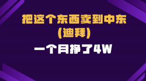 跨境电商一个人在家把货卖到迪拜，暴力项目拆解-精品虚拟资源库