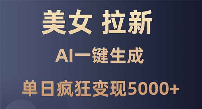 美女暴力拉新，通过AI一键生成，单日疯狂变现5000+，纯小白一学就会！-精品虚拟资源库