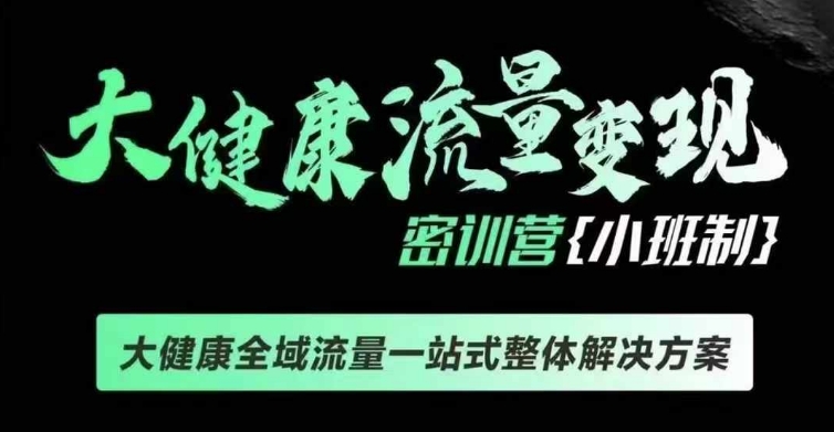 千万级大健康变现课线下课，大健康全域流量一站式整体解决方案-精品虚拟资源库