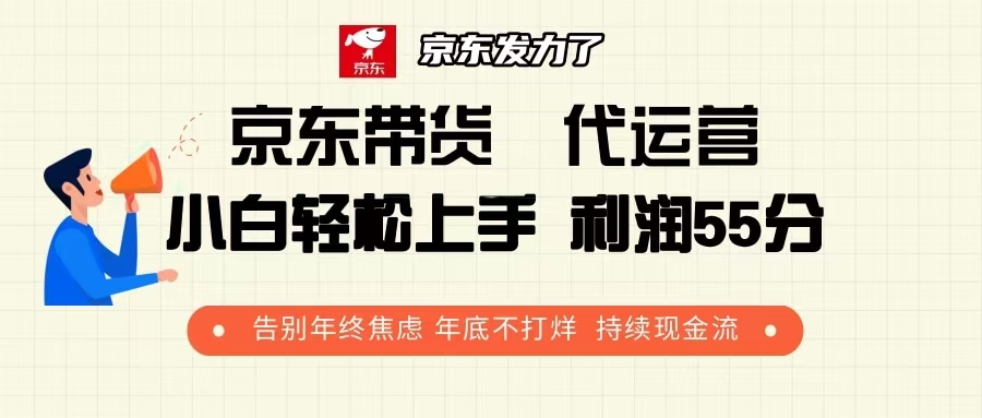 京东带货 代运营 利润55分 告别年终焦虑 年底不打烊 持续现金流-精品虚拟资源库