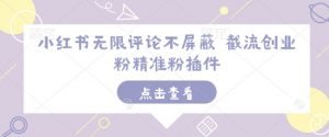 小红书无限评论不屏蔽 截流创业粉精准粉插件-精品虚拟资源库