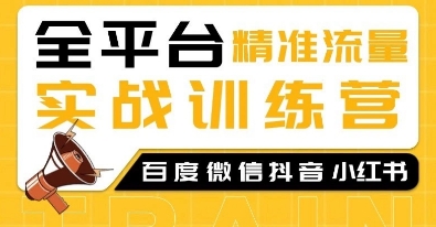 全平台精准流量实战训练营，百度微信抖音小红书SEO引流教程-精品虚拟资源库
