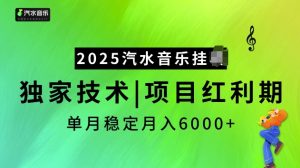 2025汽水音乐挂JI项目,独家最新技术,项目红利期稳定月入6000+-精品虚拟资源库