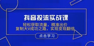 抖音投流实战课，轻松获取流量，精准出价，复制大V成功之路，实现变现翻倍-精品虚拟资源库