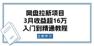 网盘拉新项目:3月收益超16万,入门到精通教程-精品虚拟资源库