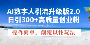 AI数字人引流升级版2.0，日引300+高质量创业粉，操作简单，颠覆以往玩法-精品虚拟资源库