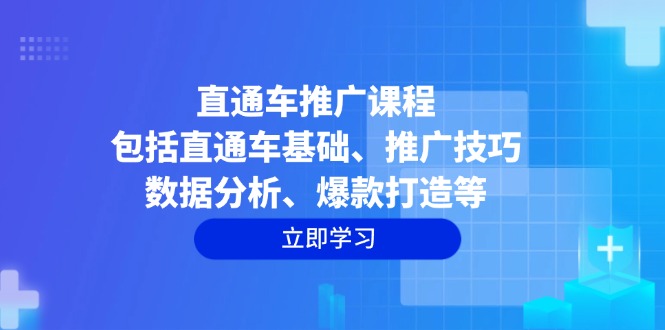直通车推广课程：包括直通车基础、推广技巧、数据分析、爆款打造等-精品虚拟资源库