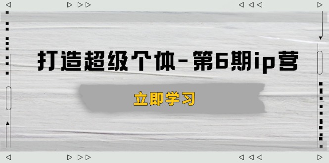 打造 超级个体-第6期ip营：商业认知,产品设计,成交演练,解决知识变现难题-精品虚拟资源库