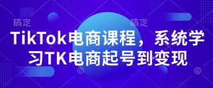 TikTok电商课程，​系统学习TK电商起号到变现-精品虚拟资源库