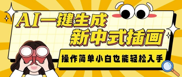 AI一键生成新中式插画， 操作简单，小白也能轻松入手-精品虚拟资源库