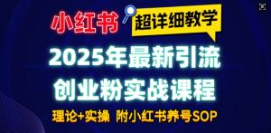 2025年最新小红书引流创业粉实战课程【超详细教学】小白轻松上手,月入1W+,附小红书养号SOP-精品虚拟资源库
