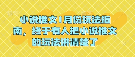 小说推文1月份玩法指南，终于有人把小说推文的玩法讲清楚了!-精品虚拟资源库