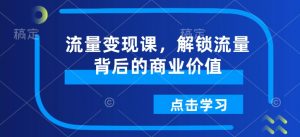 流量变现课,解锁流量背后的商业价值-精品虚拟资源库