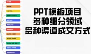 PPT模板项目，多种细分领域，多种渠道成交方式，实操教学-精品虚拟资源库