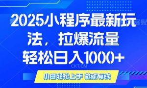 2025年小程序最新玩法，流量直接拉爆，单日稳定变现1000+-精品虚拟资源库