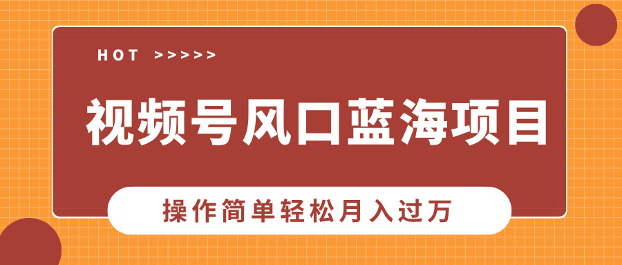 视频号风口蓝海项目，中老年人的流量密码，操作简单轻松月入过万-精品虚拟资源库
