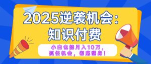 2025逆袭项目——知识付费，小白也能月入10万年入百万，抓住机会彻底翻...-精品虚拟资源库