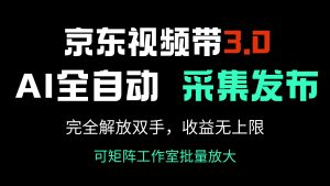 京东视频带货3.0，Ai全自动采集＋自动发布，完全解放双手，收入无上限...-精品虚拟资源库