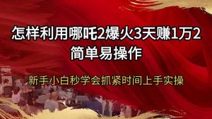 怎样利用哪吒2爆火3天赚1万2简单易操作新手小白秒学会抓紧时间上手实操-精品虚拟资源库