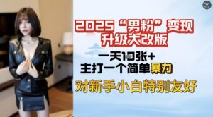 2025男粉变现全新玩法升级，日入上千简简单单，小白可轻松上手-精品虚拟资源库