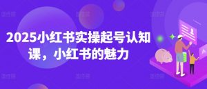 2025小红书实操起号认知课，小红书的魅力-精品虚拟资源库
