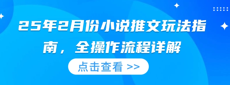 25年2月份小说推文玩法指南，全操作流程详解-精品虚拟资源库