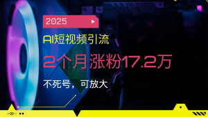2025AI短视频引流，2个月涨粉17.2万，不死号，可放大-精品虚拟资源库