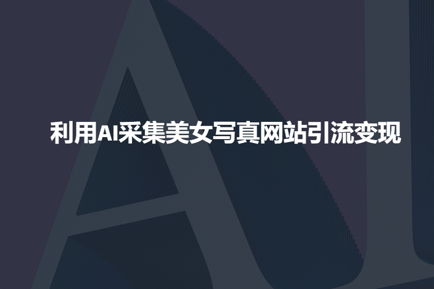 利用AI采集美女写真网站引流变现，引流嘎嘎的-精品虚拟资源库