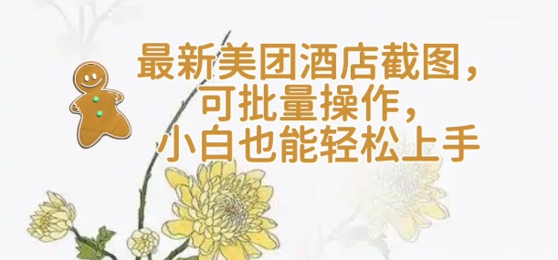 【轻云】最新美团酒店截图，可批量操作，小白也能轻松上手-精品虚拟资源库