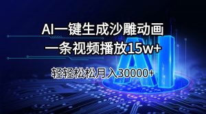 AI一键生成沙雕动画一条视频播放15Wt轻轻松松月入30000+-精品虚拟资源库