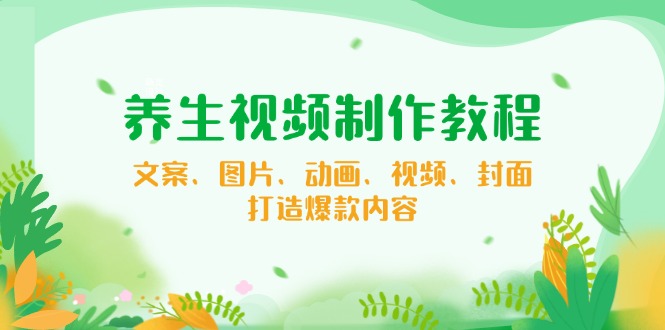 养生视频制作教程，文案、图片、动画、视频、封面，打造爆款内容-精品虚拟资源库