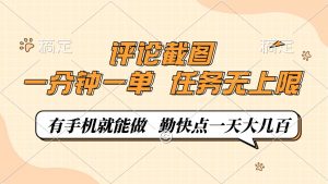 评论截图，一分钟一单，有手机就能做，任务无上限，轻松一天大几百-精品虚拟资源库