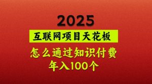 2025项目天花板，普通怎么通过知识付费翻身，年入百个【揭秘】-精品虚拟资源库