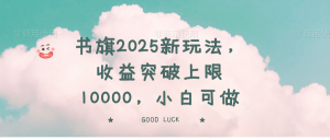 书旗2025新玩法，收益突破上限10000，小白可做-精品虚拟资源库