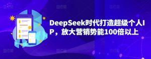 DeepSeek时代打造超级个人IP,放大营销势能100倍以上-精品虚拟资源库