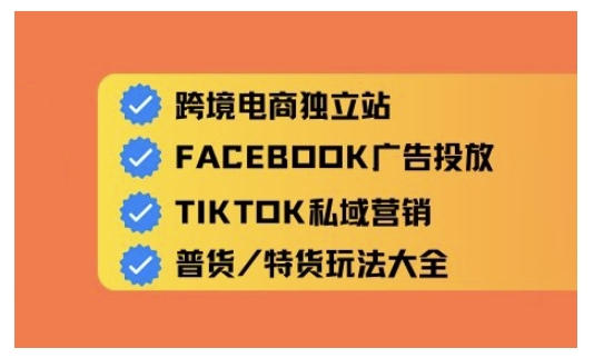 跨境电商独立站及全域流量营销，从0基础快速入门并精通跨境电商运营-精品虚拟资源库