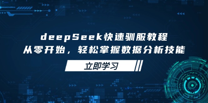 deepSeek快速驯服教程，从零开始，轻松掌握数据分析技能-精品虚拟资源库