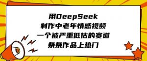 用DeepSeek制作中老年情感视频，一个被严重低估的赛道，条条作品上热门-精品虚拟资源库
