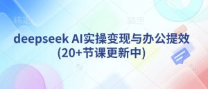 deepseek AI实操变现与办公提效(20+节课更新中)-精品虚拟资源库