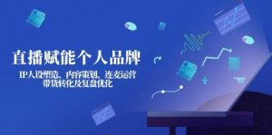 直播赋能个人品牌：IP人设塑造、内容策划、连麦运营、带货转化及复盘优化-精品虚拟资源库