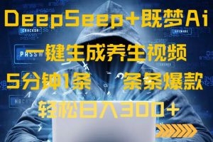 DeepSeek+既梦Ai生成养生视频，5分钟一条，条条爆款，轻松日入300+-精品虚拟资源库