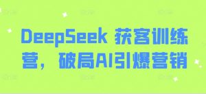 DeepSeek 获客训练营,破局AI引爆营销-精品虚拟资源库
