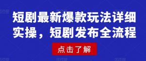 短剧最新爆款玩法详细实操，短剧发布全流程-精品虚拟资源库