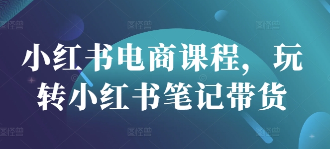 小红书电商课程，玩转小红书笔记带货-精品虚拟资源库
