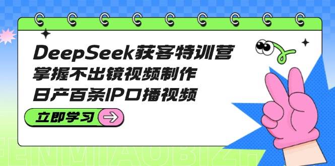 DeepSeek获客特训营：掌握不出镜视频制作，日产百条IP口播视频-精品虚拟资源库