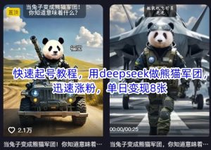 快速起号教程,用deepseek做熊猫军团,迅速涨粉,单日变现8张-精品虚拟资源库